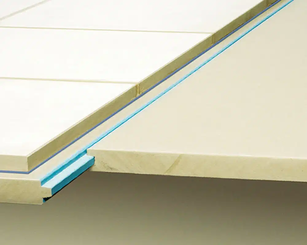 Secura exterior flooring tongue-and-groove fibre cement sheet with blue edge and mesh reinforcement
